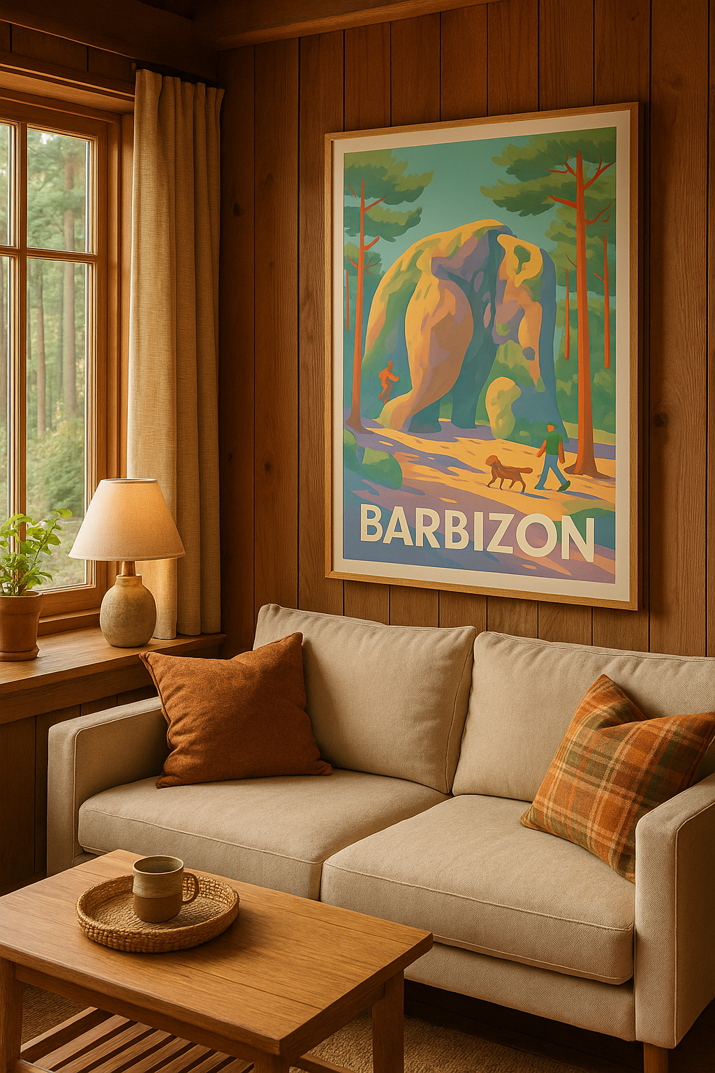 Mise en situation Affiche de Barbizon - Découvrez la magie de la forêt aux formes sculpturales