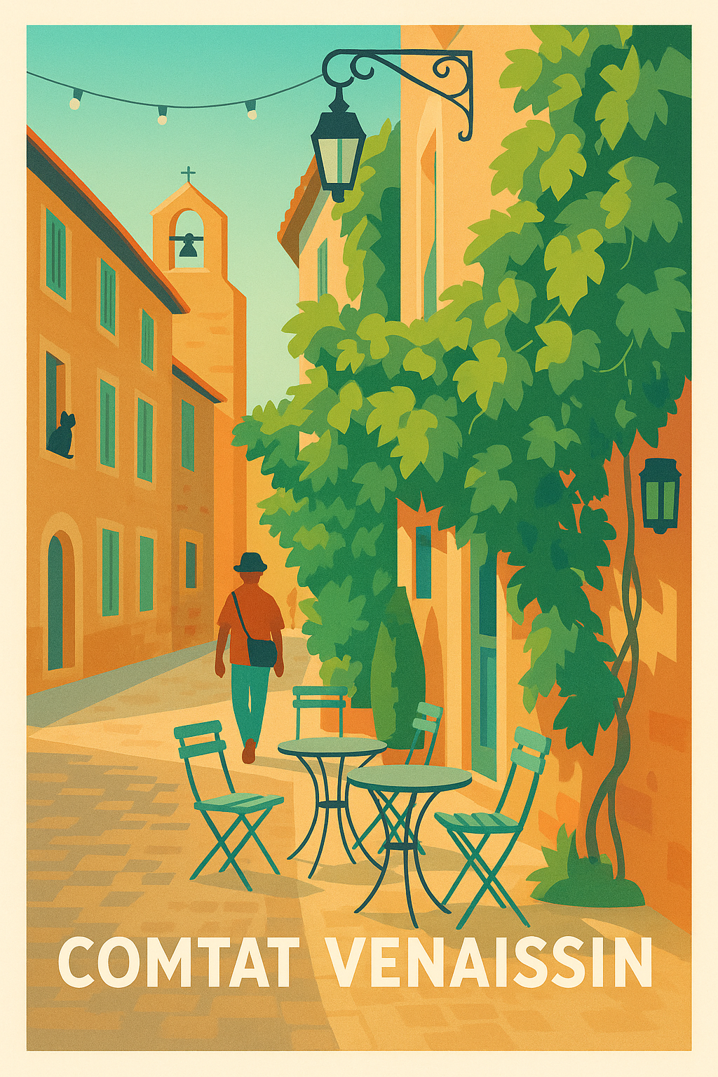 Affiche Comtat Venaissin — L'Esprit des Rues ensoleillées · poster d'art de Comtat Venaissin