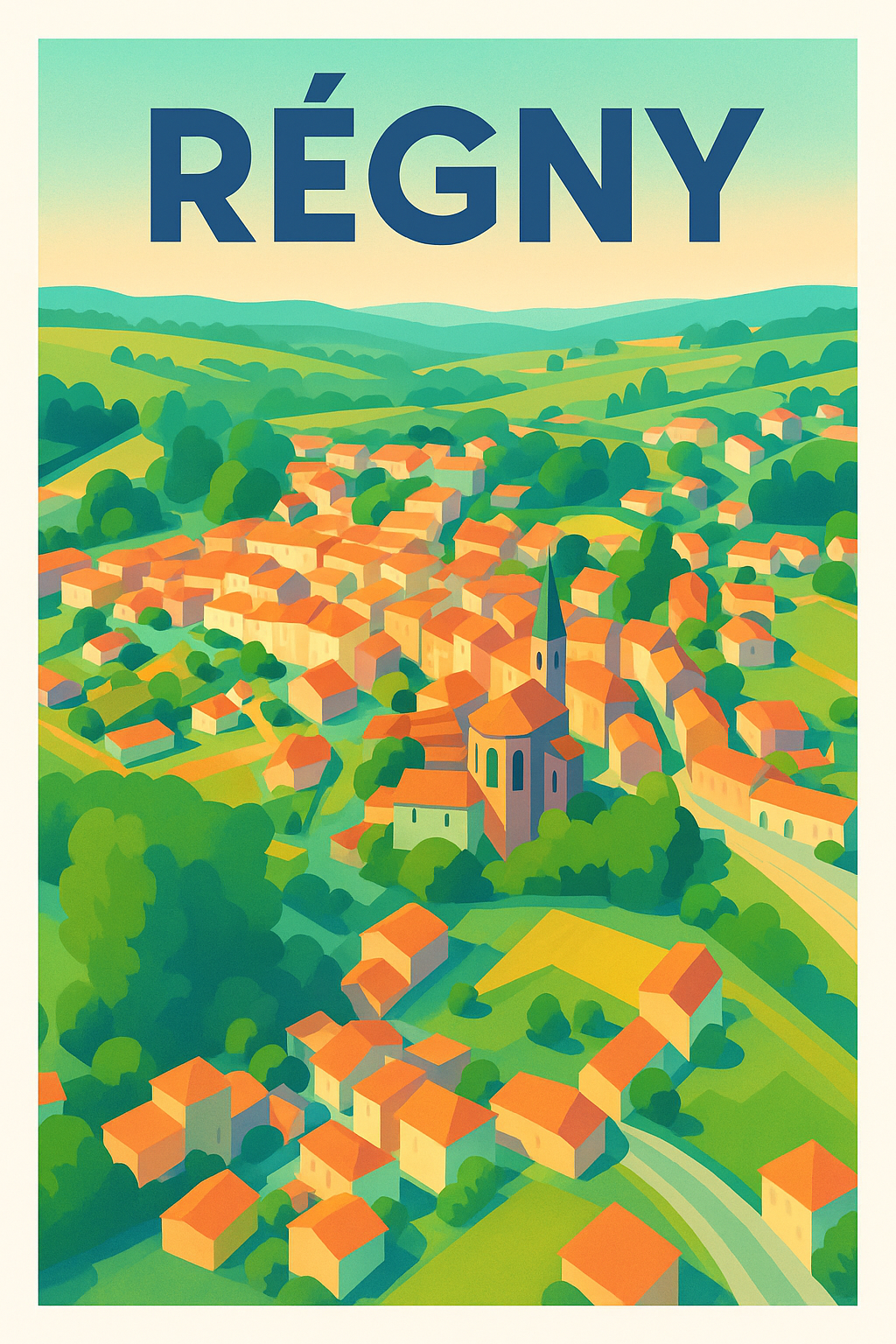 Affiche de Régny - Charme pittoresque au cœur de la nature