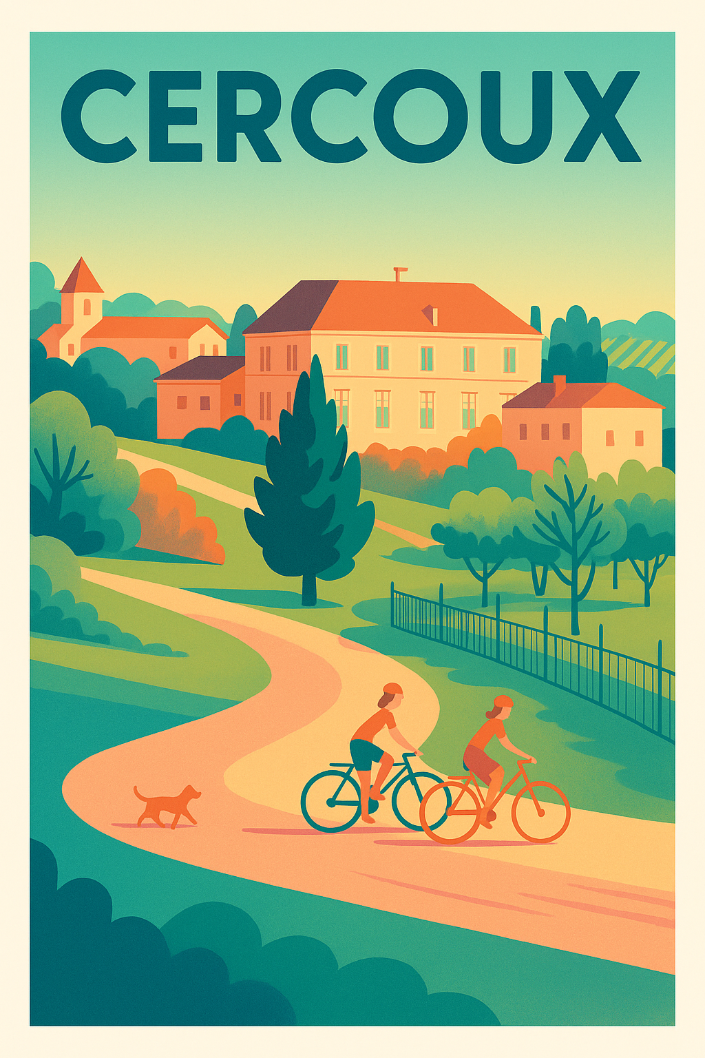 Affiche de Cercoux - L'évasion douce à vélo dans la campagne charentaise