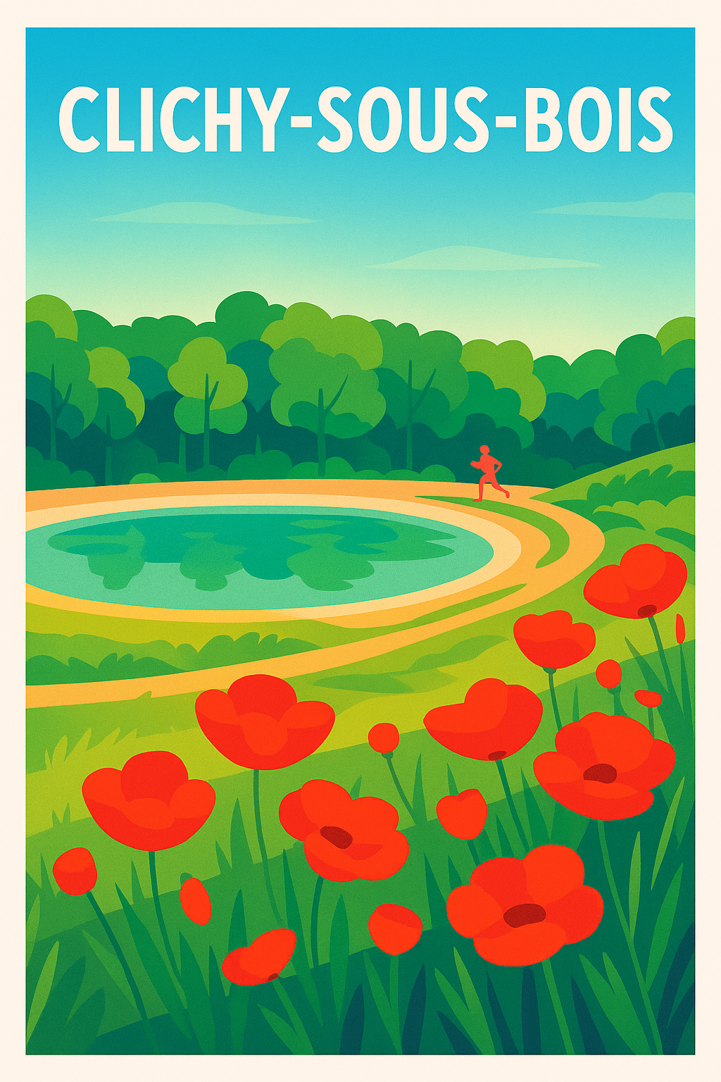 Affiche Clichy-sous-Bois — Nature et sérénité au rendez-vous · poster d'art de Clichy-sous-Bois