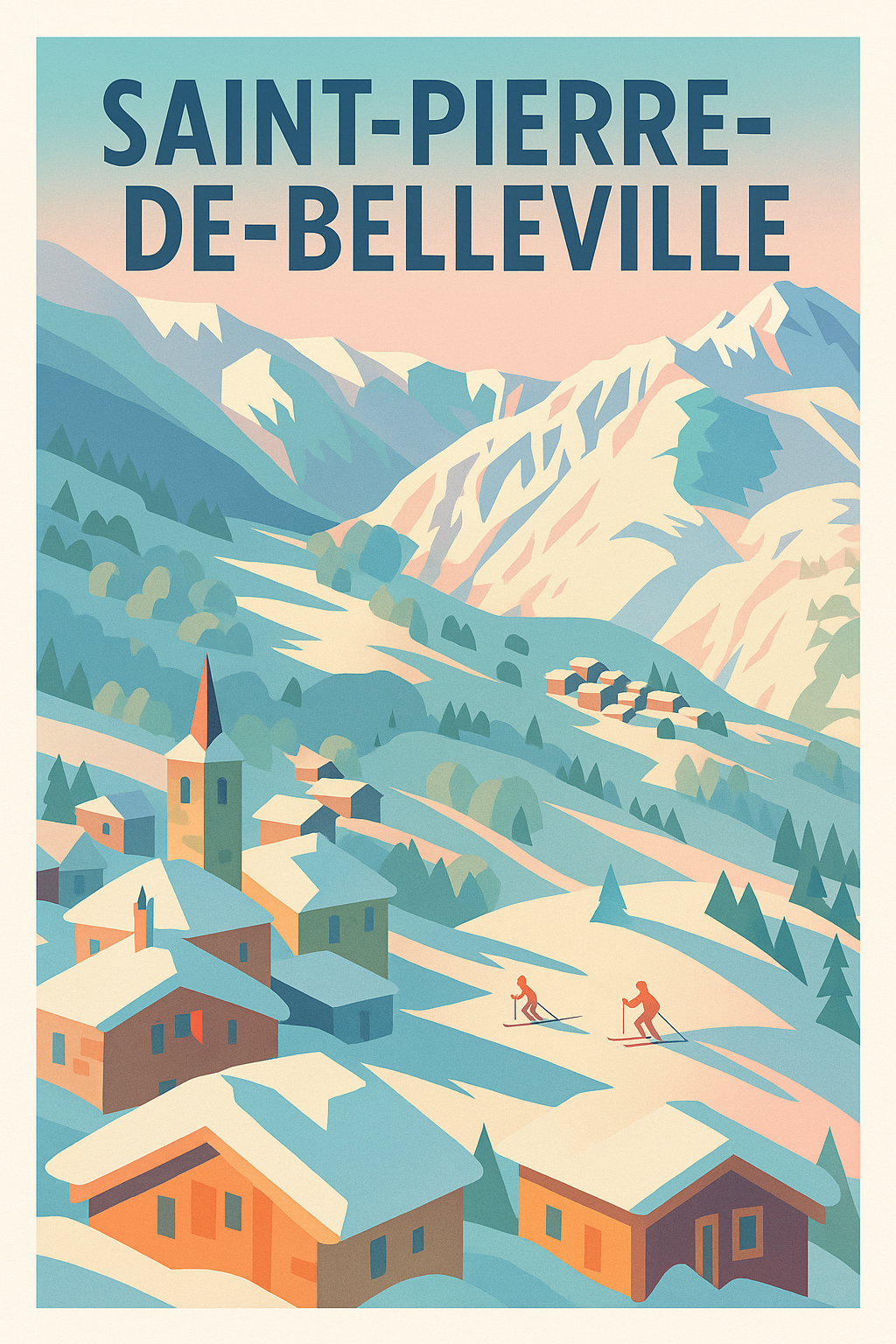 Affiche de Saint-Pierre-de-Belleville - Esprit Montagnard et Neige Éternelle