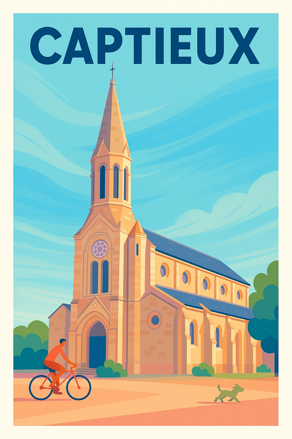 Affiche de Captieux - L'église au charme tranquille