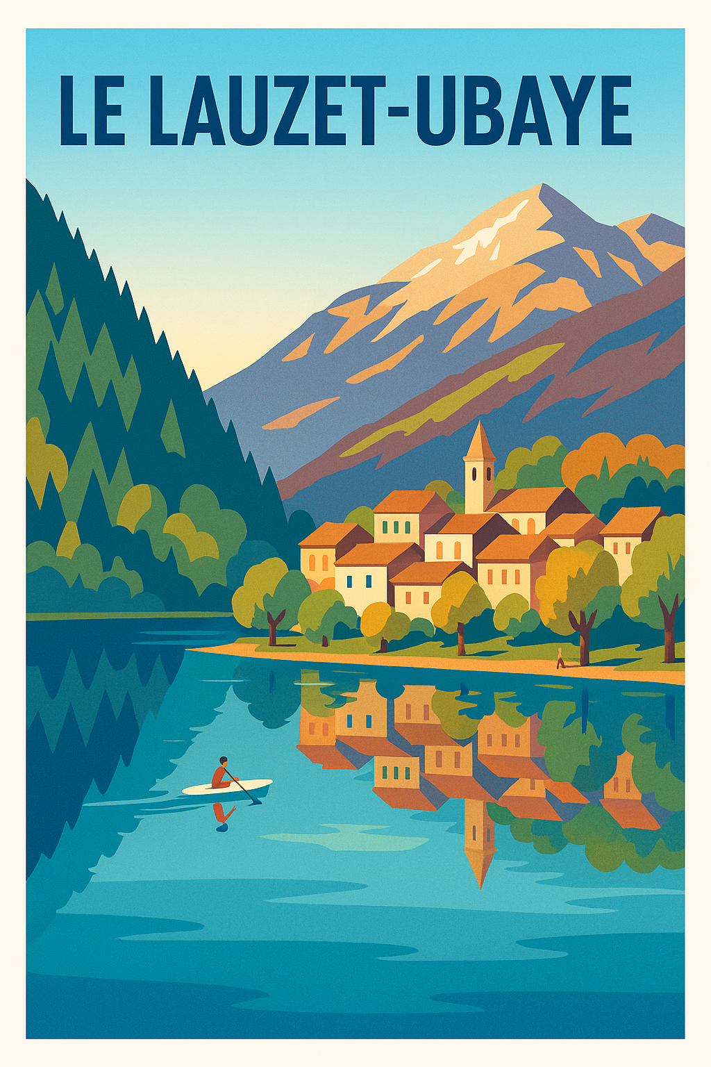 Affiche Le Lauzet-Ubaye — Tranquillité au bord du lac · poster d'art de Le Lauzet-Ubaye