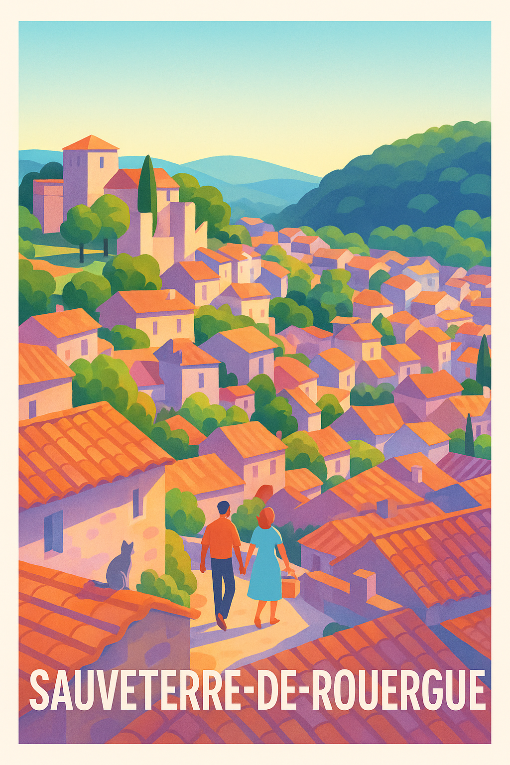 Affiche de Sauveterre-de-Rouergue - Une promenade au cœur d'un village pittoresque