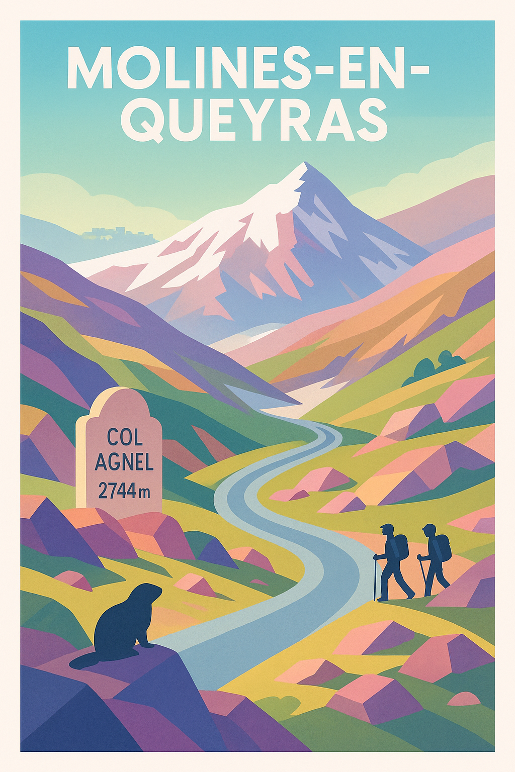 Affiche Molines-en-Queyras — Évasion et nature à haute altitude · poster d'art de Molines-en-Queyras