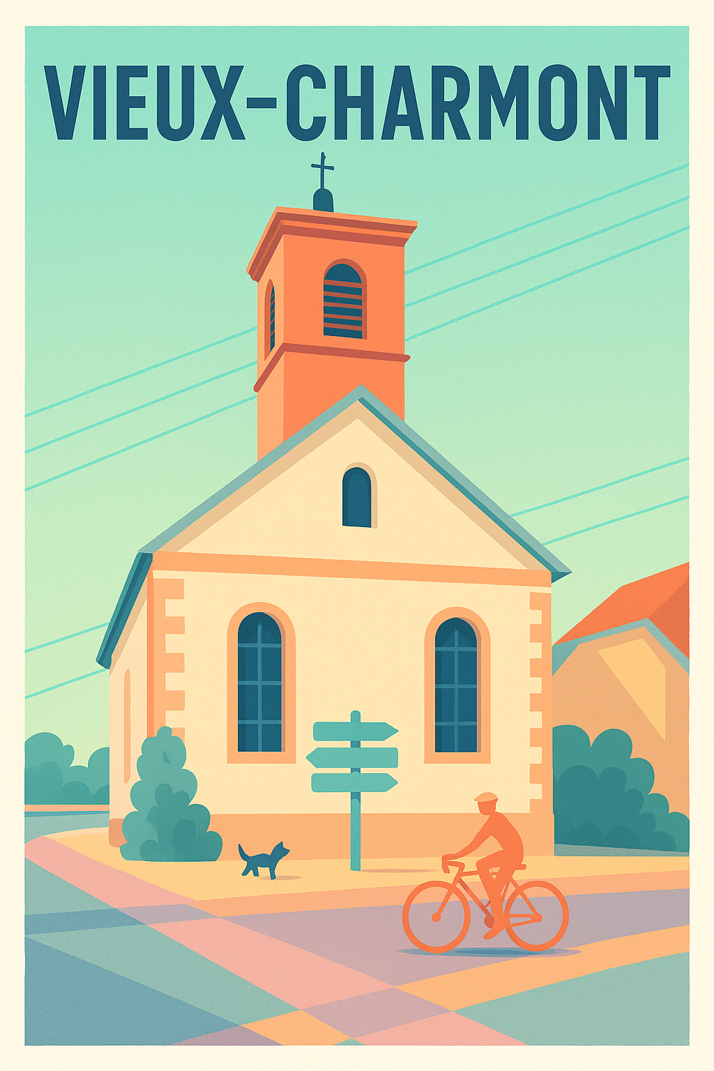 Affiche de Vieux-Charmont - Sérénité et charme à vélo