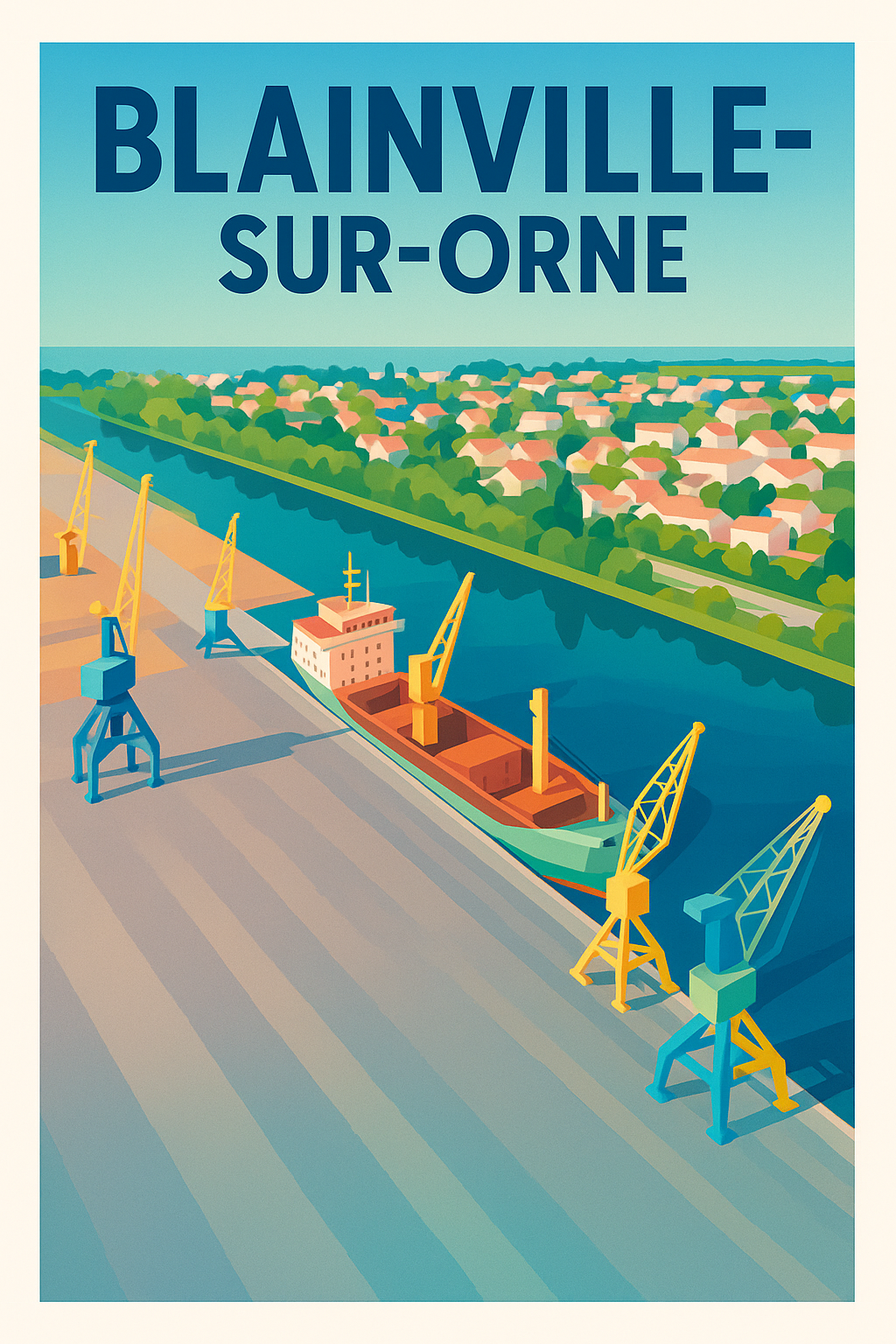 Affiche de Blainville-sur-Orne - Le charme industriel du port normand
