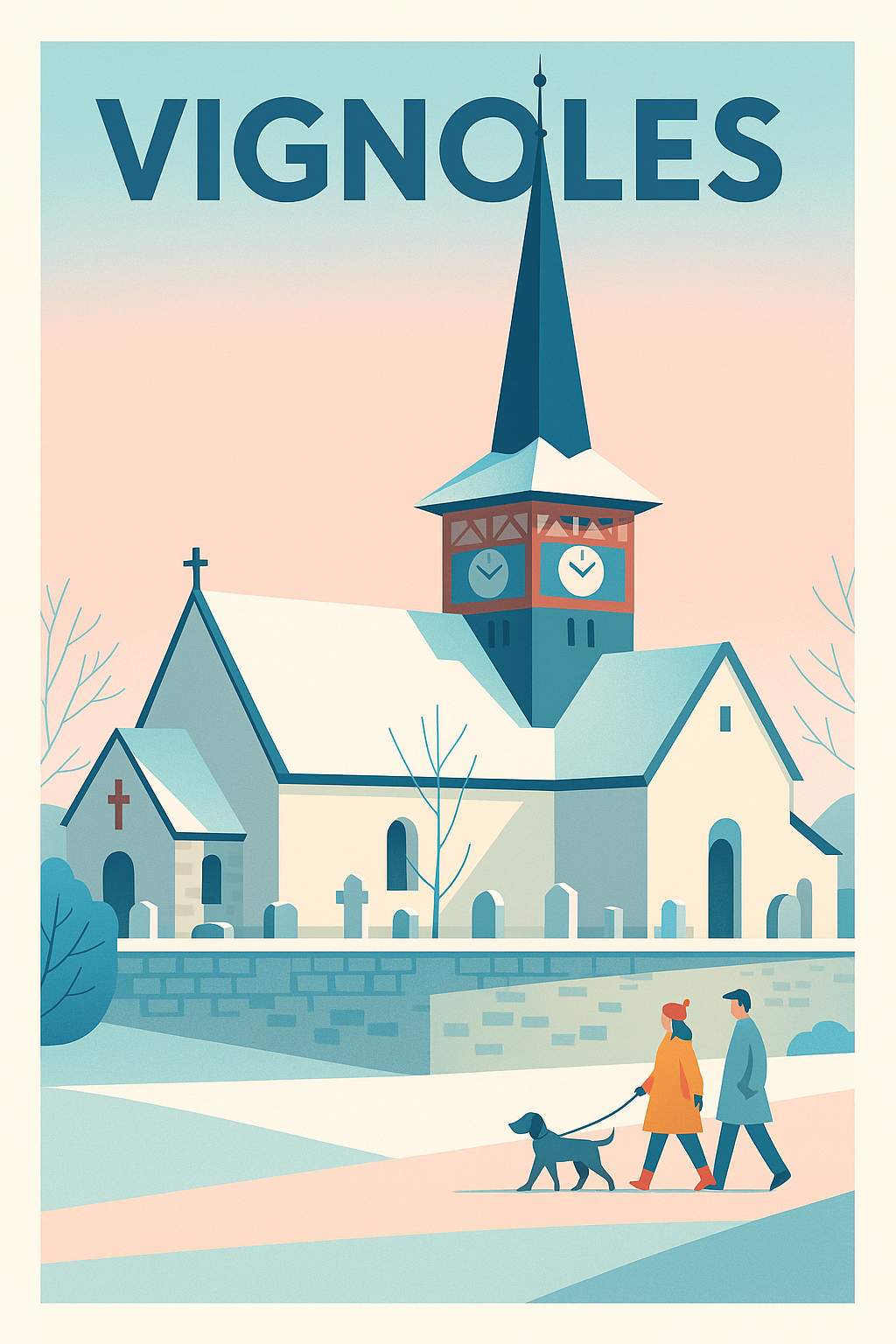 Affiche de Vignoles - Charme paisible et douceur hivernale