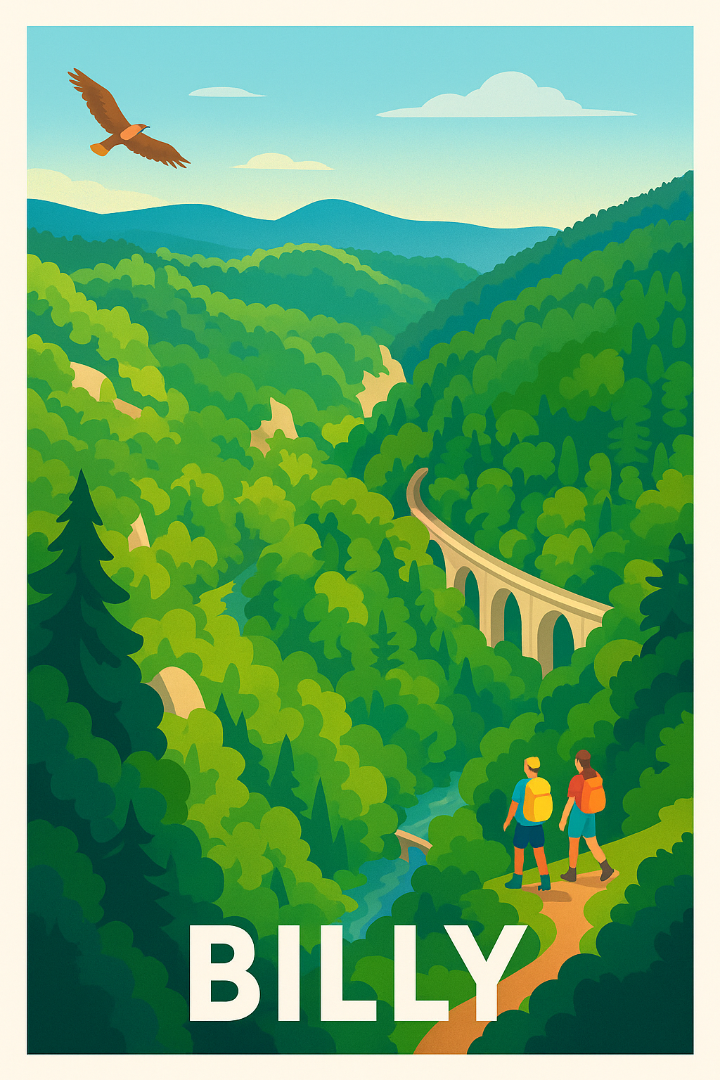 Affiche Billy — Évasion nature et sentiers verdoyants · poster d'art de Billy