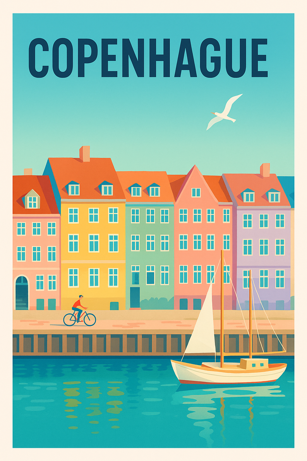 Affiche de Copenhague - Charme coloré des quais emblématiques
