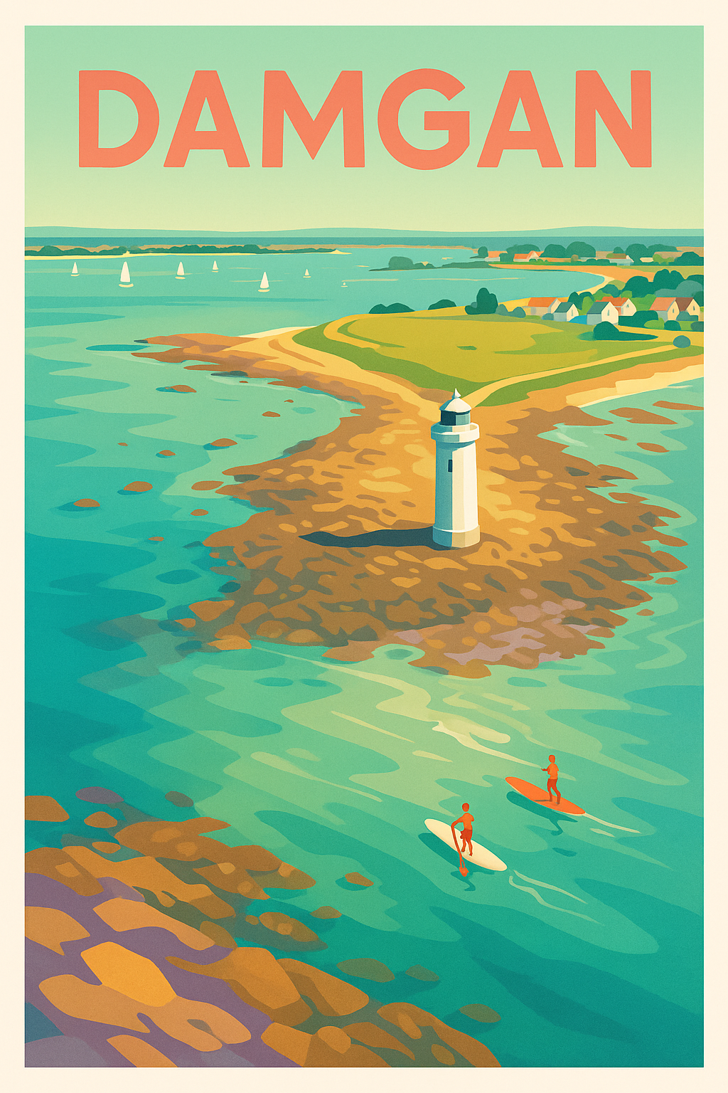 Affiche Damgan — Évasion côtière et lumière marine · poster d'art de Damgan