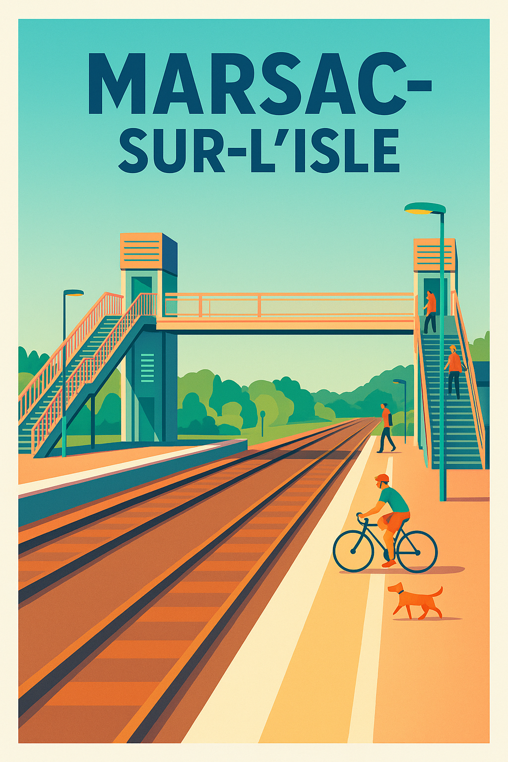 Affiche de Marsac-sur-l'Isle - Charme et sérénité au bord des rails