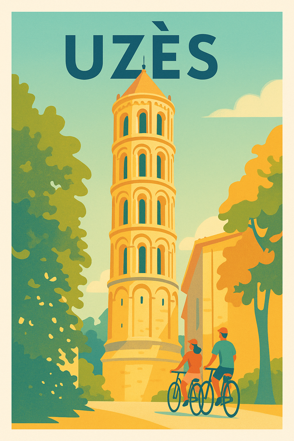 Affiche de Uzès - Charme et douceur provençale