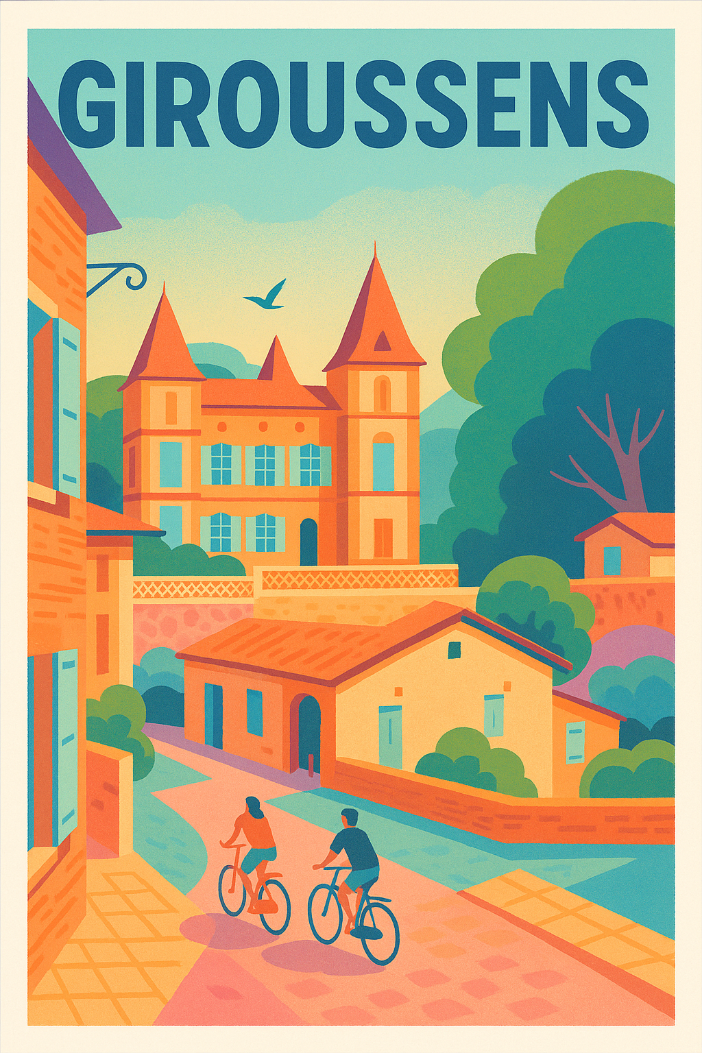 Affiche de Giroussens - En balade à vélo au cœur du village