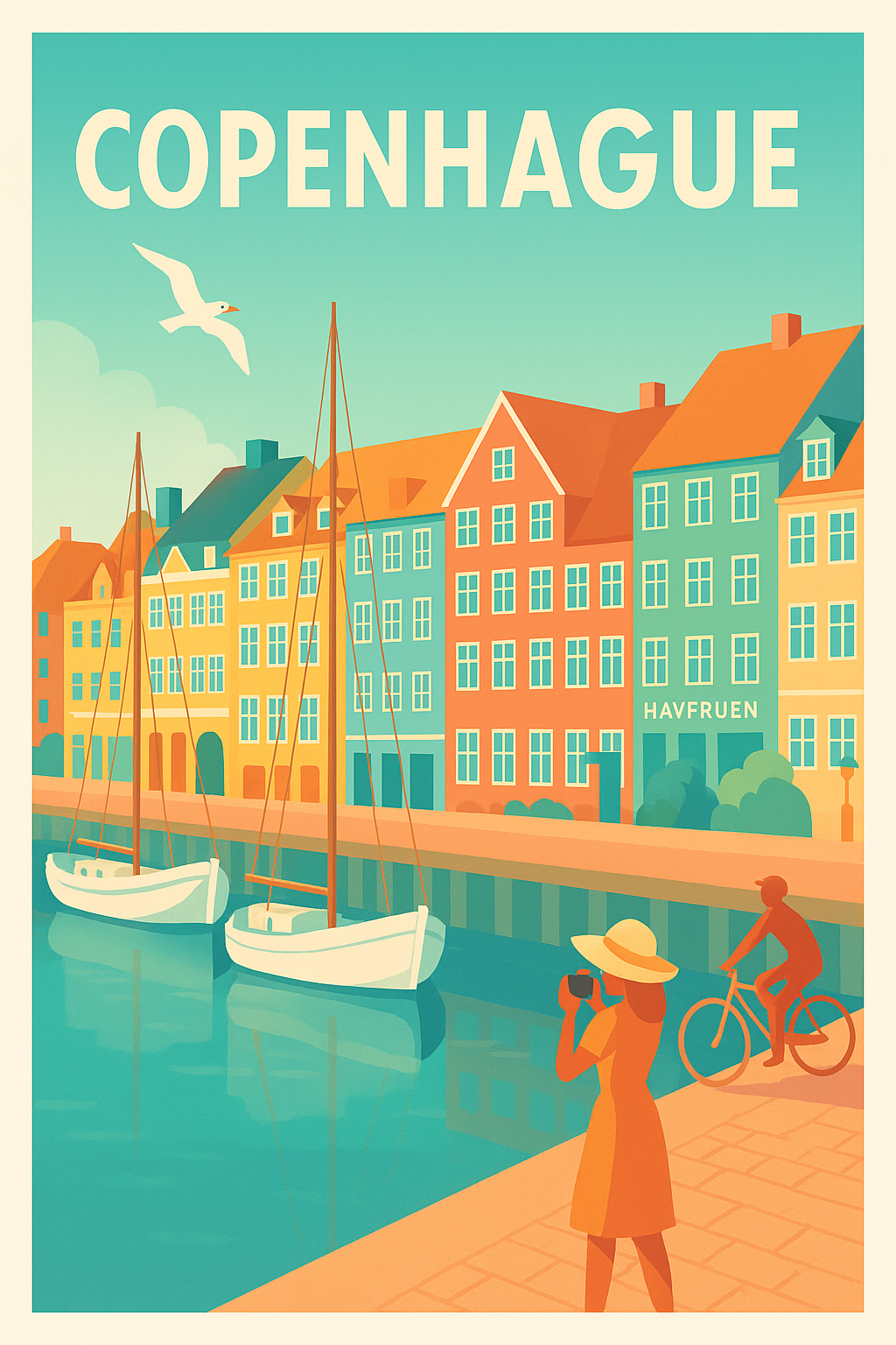 Affiche de Copenhague - Charme et couleurs du port Nyhavn