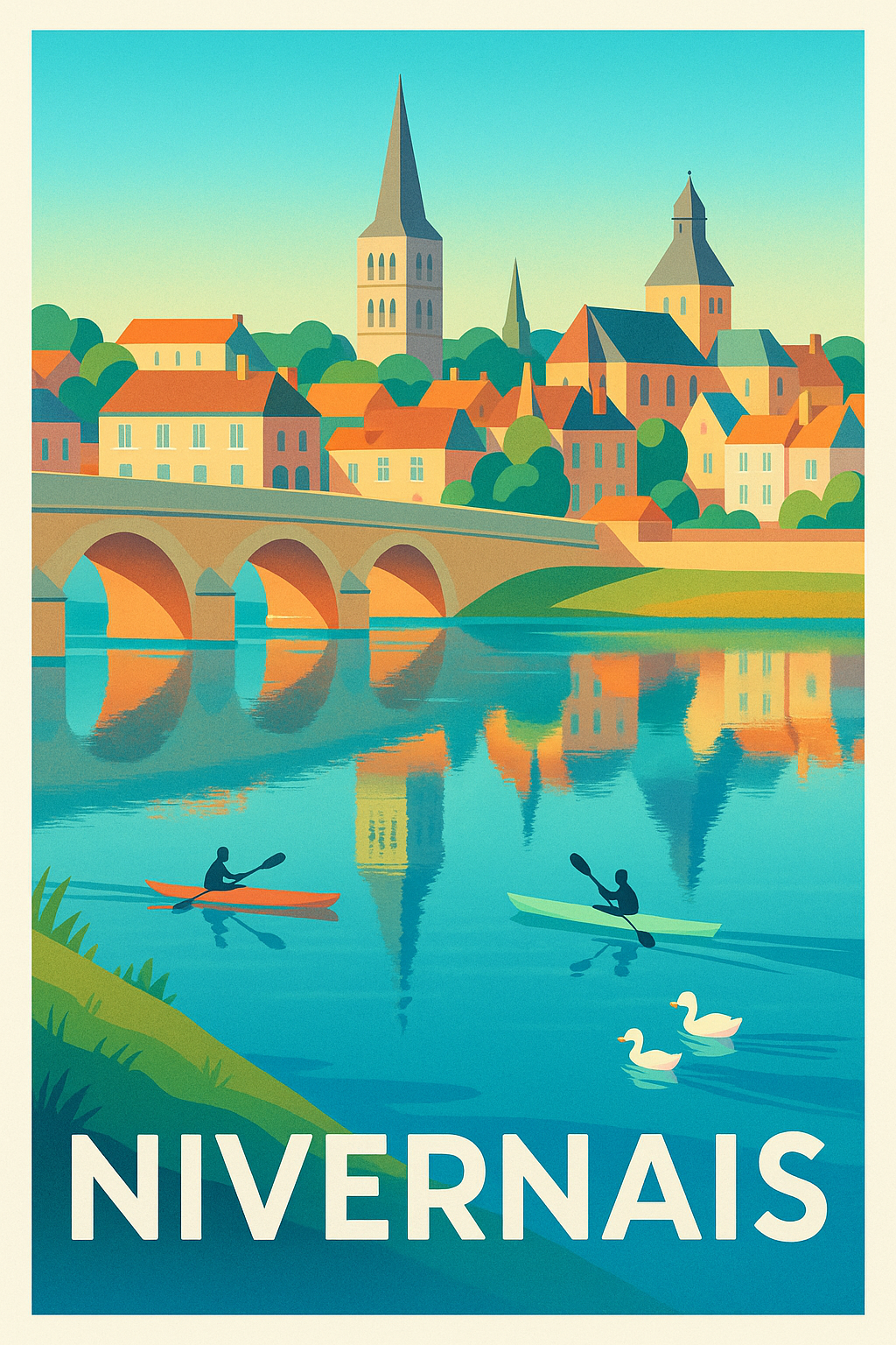 Affiche de Nivernais - Charme tranquille au fil de l'eau