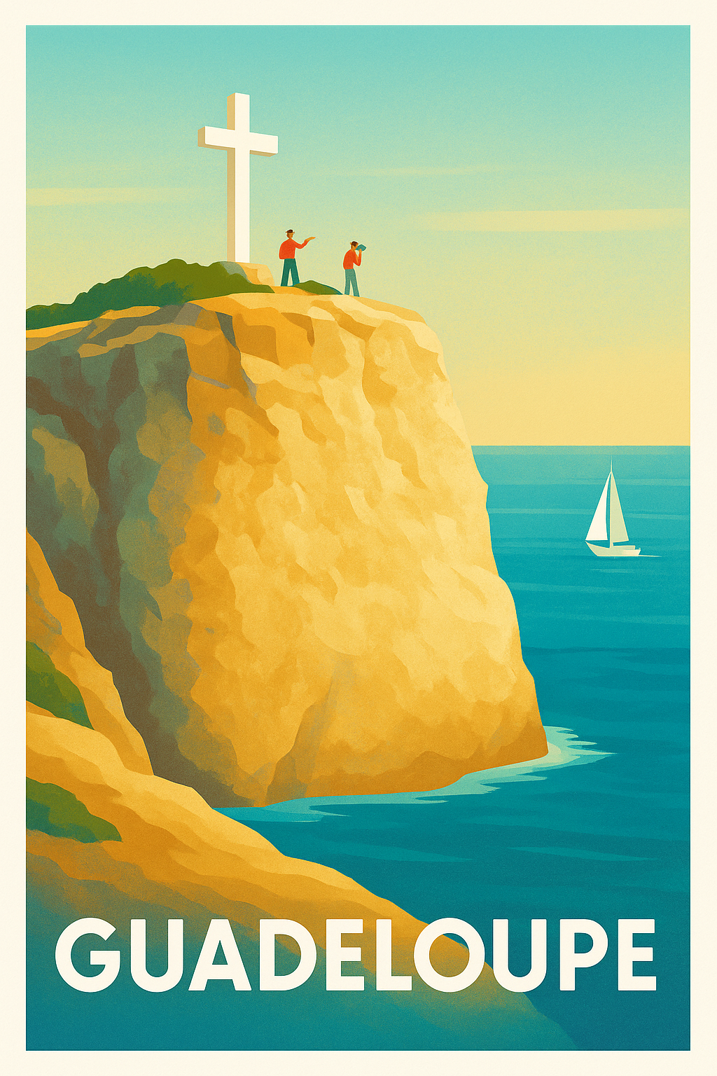 Affiche de Guadeloupe - Escapade au sommet des falaises