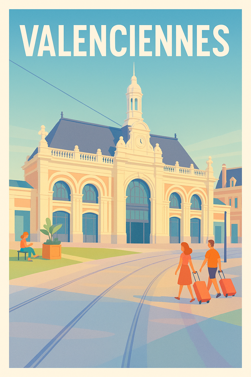 Affiche Valenciennes — Élégance et lumière en ville · poster d'art de Valenciennes