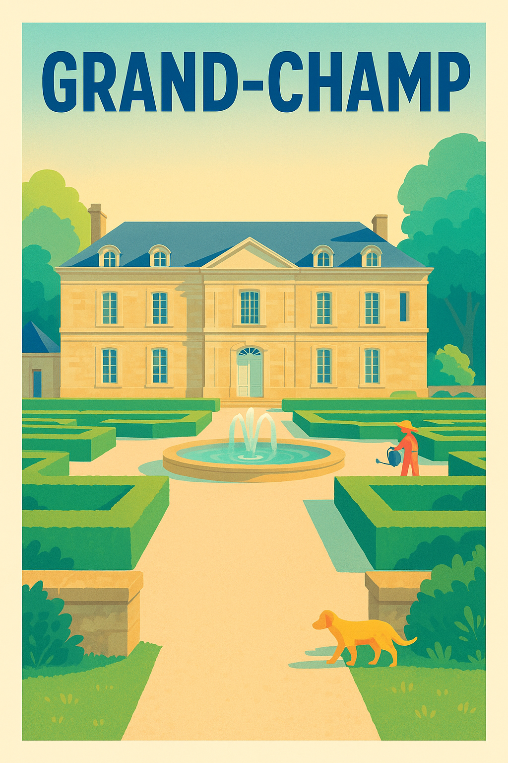 Affiche de Grand-Champ - Élégance et sérénité au cœur des jardins
