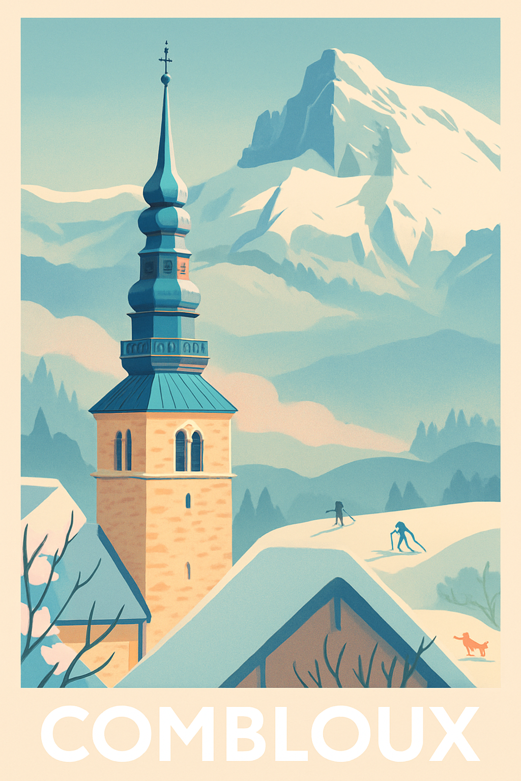 Affiche de Combloux - Évasion hivernale au pied du Mont-Blanc