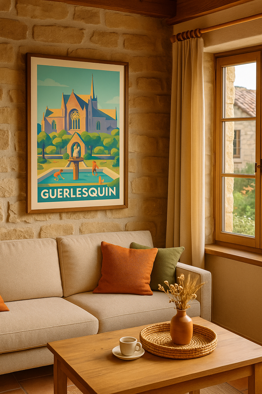 Affiche Guerlesquin — Tranquillité et charme breton · poster d'art de Guerlesquin