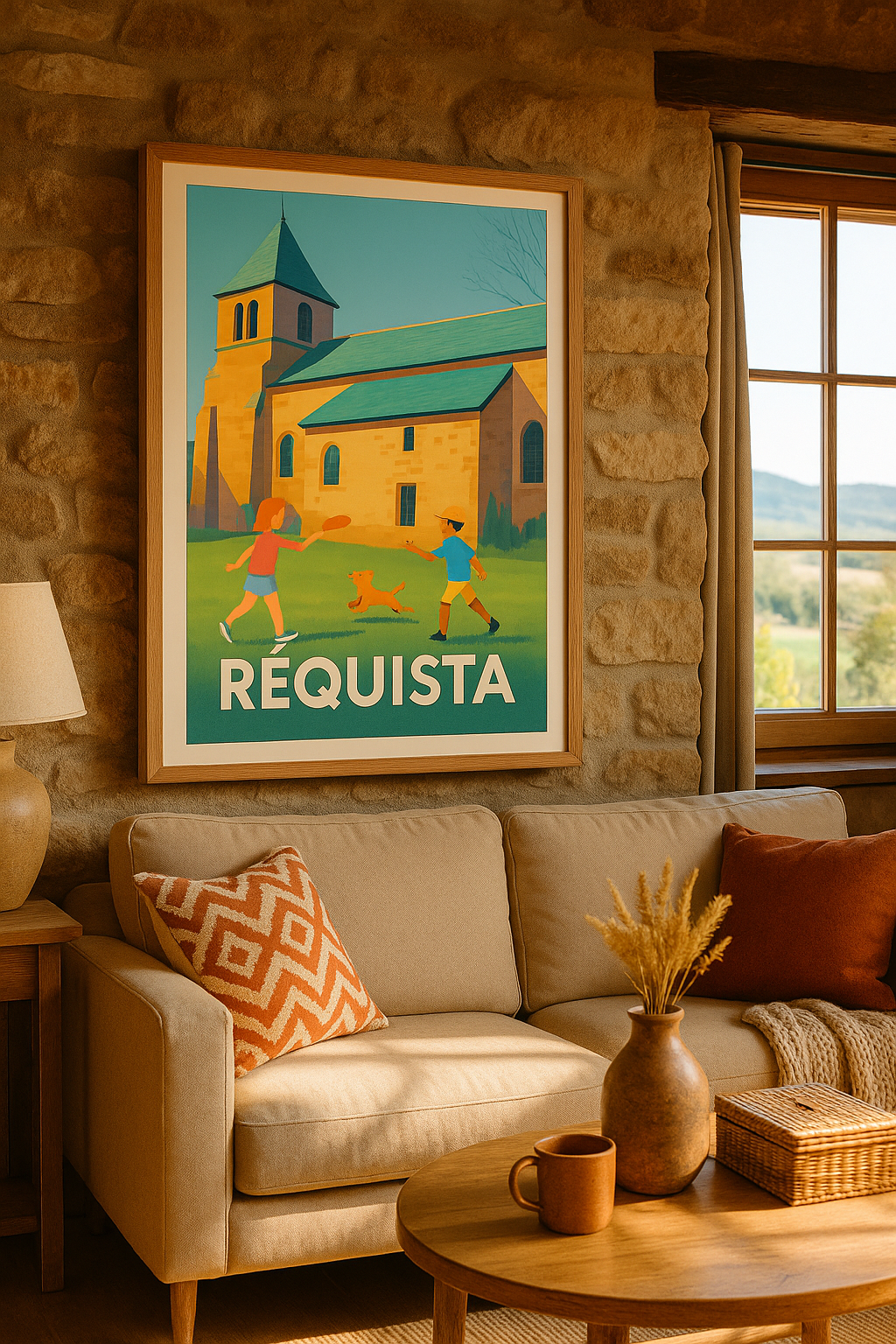 Mise en situation Affiche Réquista - L'art de vivre au village