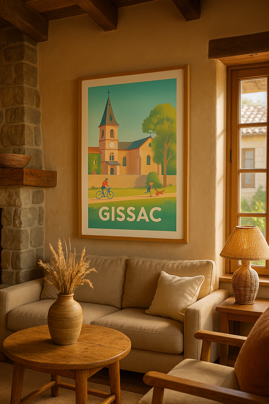 Affiche Gissac — Charme bucolique et douceur de vivre · poster d'art de Gissac