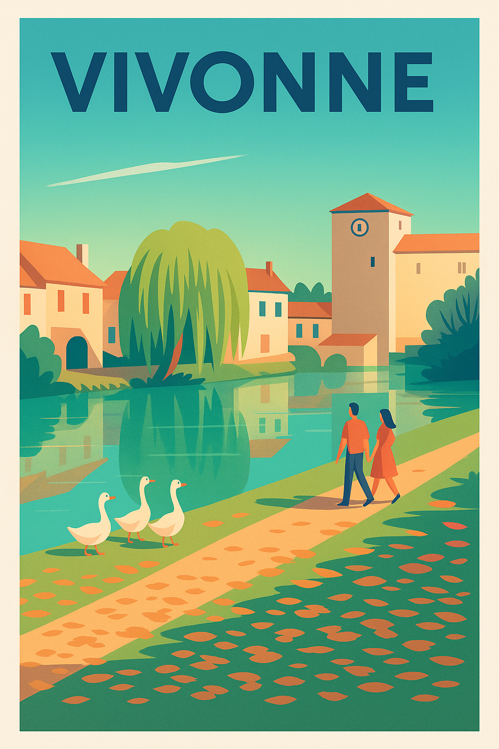 Affiche de Vivonne - Promenade bucolique au bord de l'eau