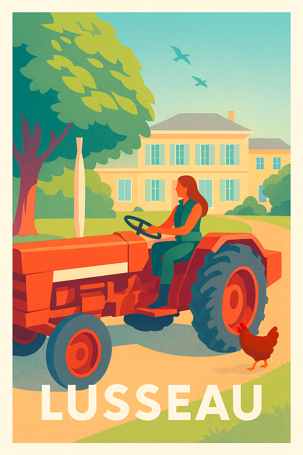 Affiche Lusseau — Charme bucolique et sérénité rurale · poster d'art de Lusseau