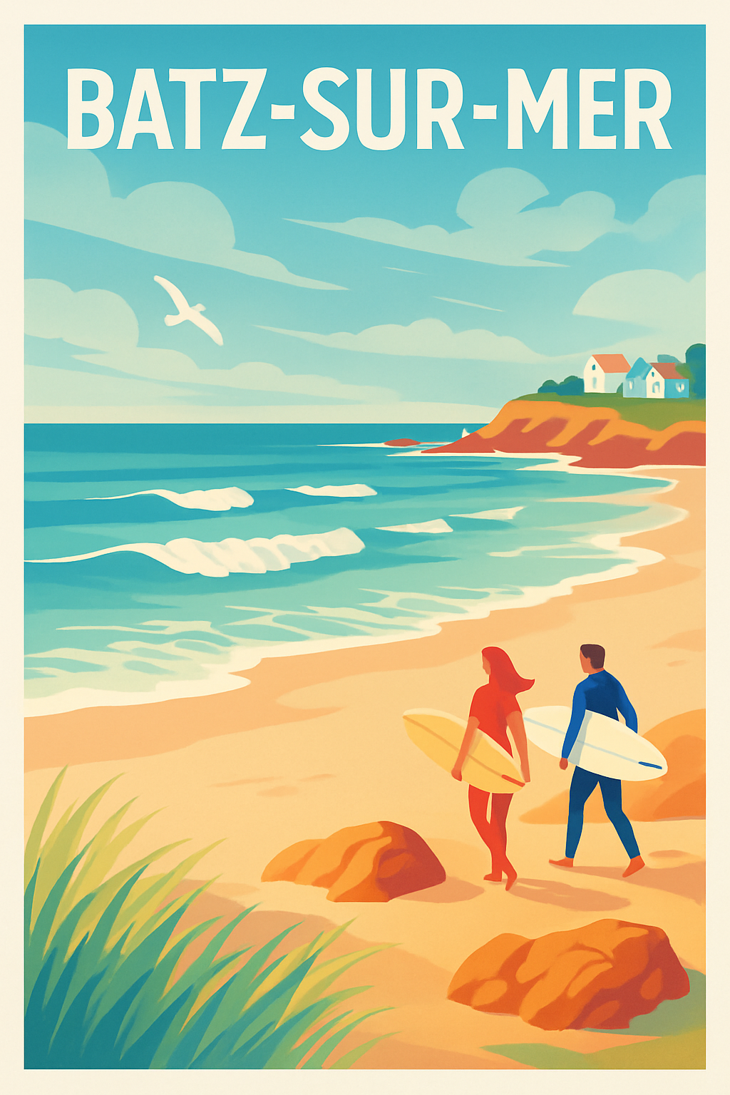 Affiche de Batz-sur-Mer - Évasion et Surf sur la Côte Atlantique