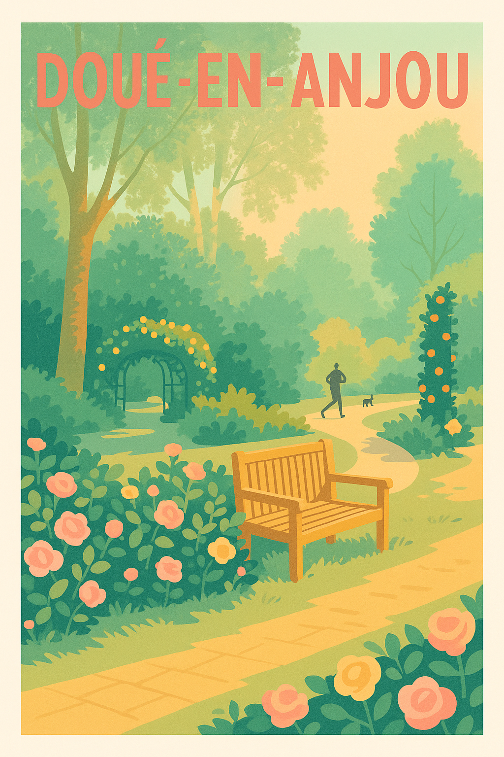 Affiche de Doué-en-Anjou - Évasion bucolique au cœur des jardins