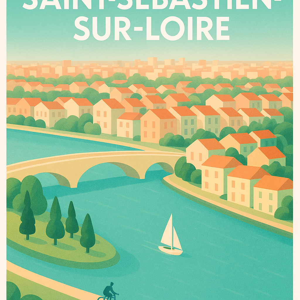Affiche Saint-Sébastien-sur-Loire — Charme paisible en bord de Loire · poster d'art de Saint-Sébastien-sur-Loire