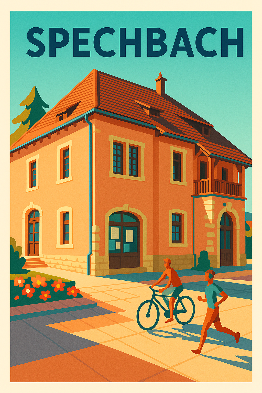 Affiche de Spechbach - Une scène de vie paisible et dynamique