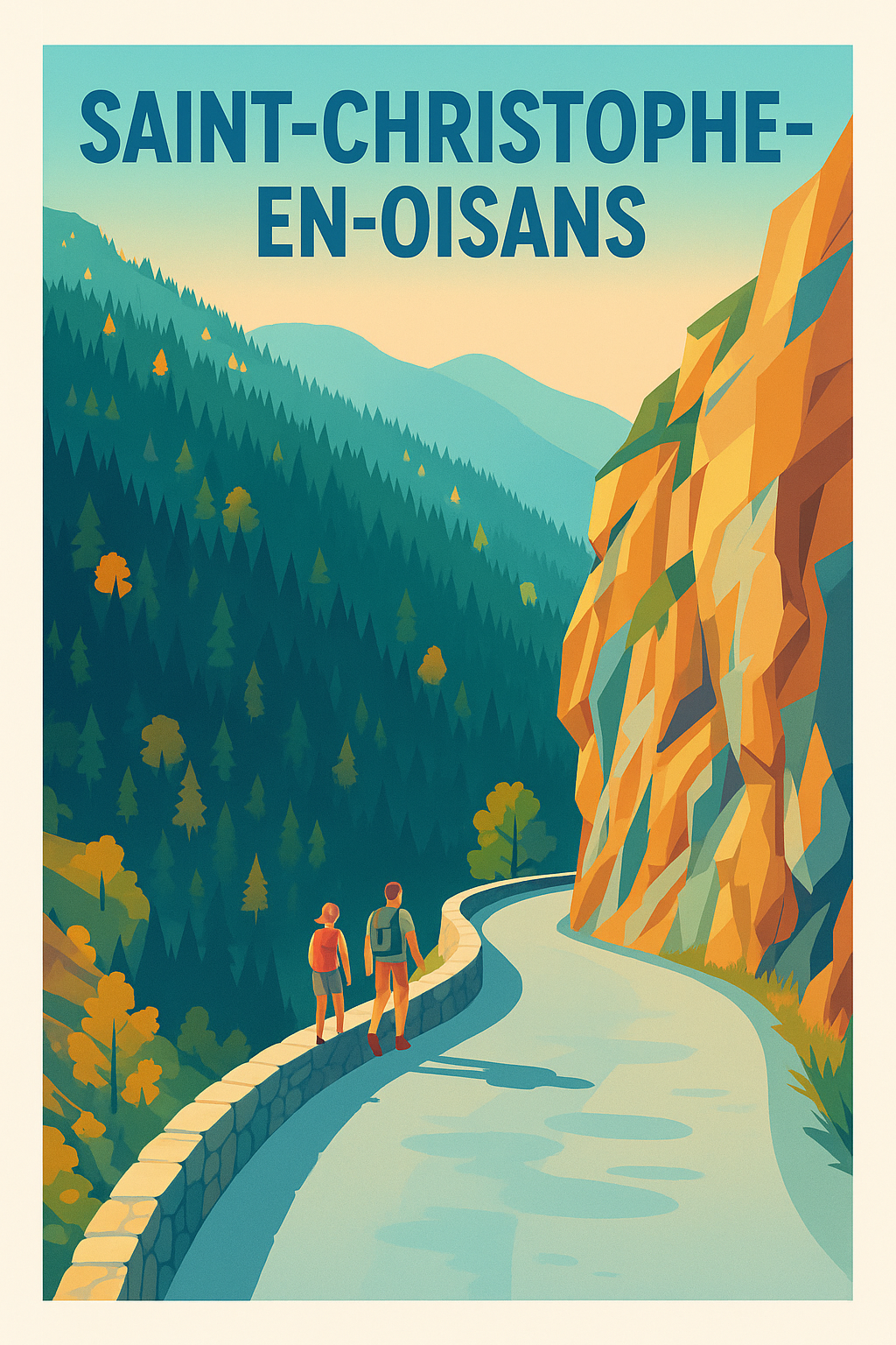 Affiche Saint-Christophe-en-Oisans — Évasion en pleine nature alpine · poster d'art de Saint-Christophe-en-Oisans