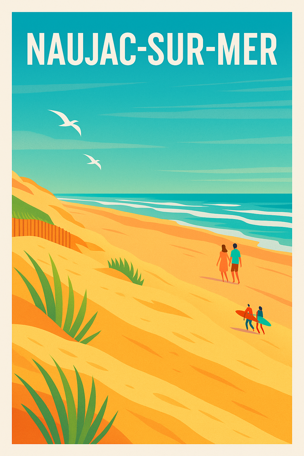 Affiche de Naujac-sur-Mer - Évasion et douceur océane