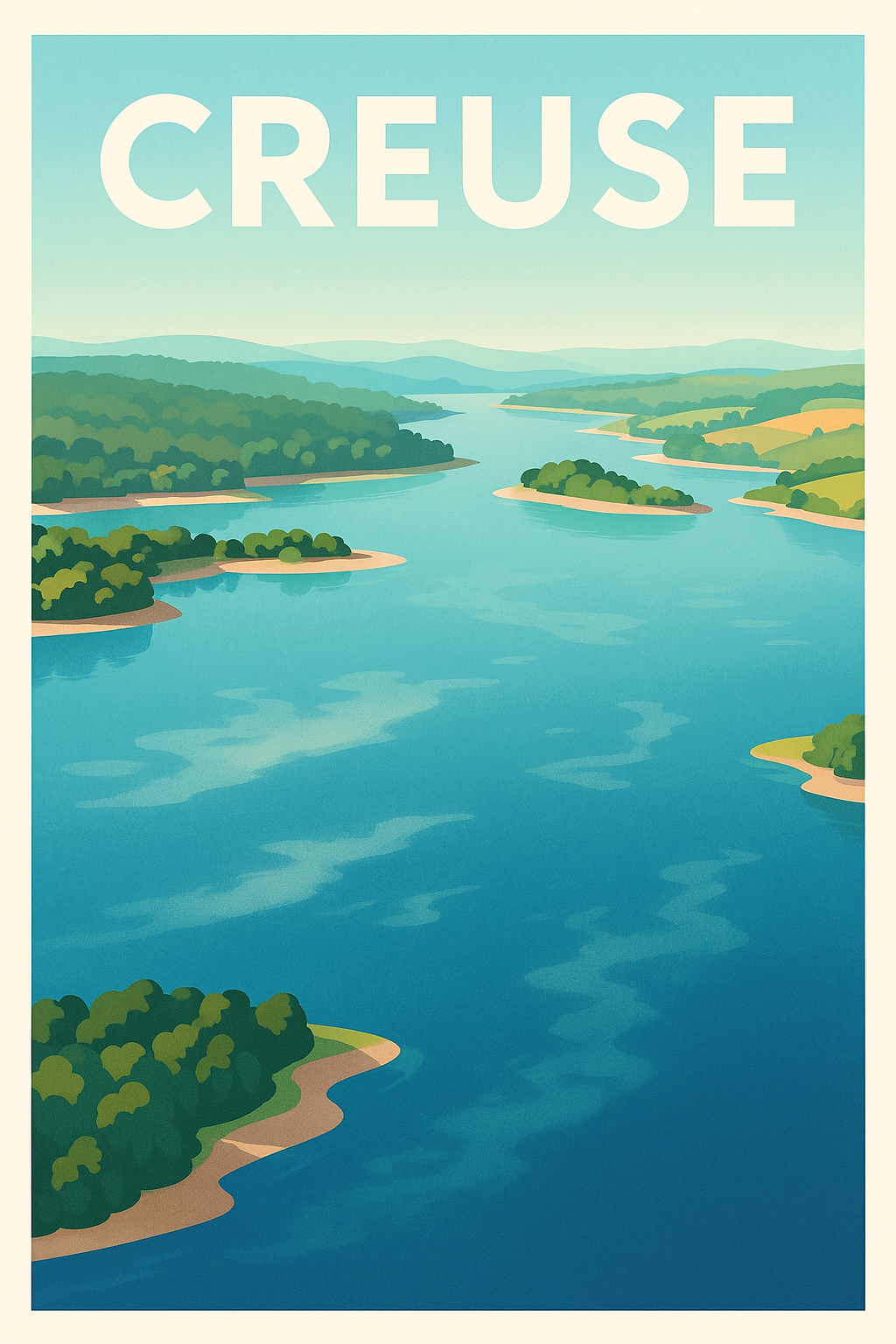 Affiche Creuse — Évasion au fil de l'eau · poster d'art de Creuse