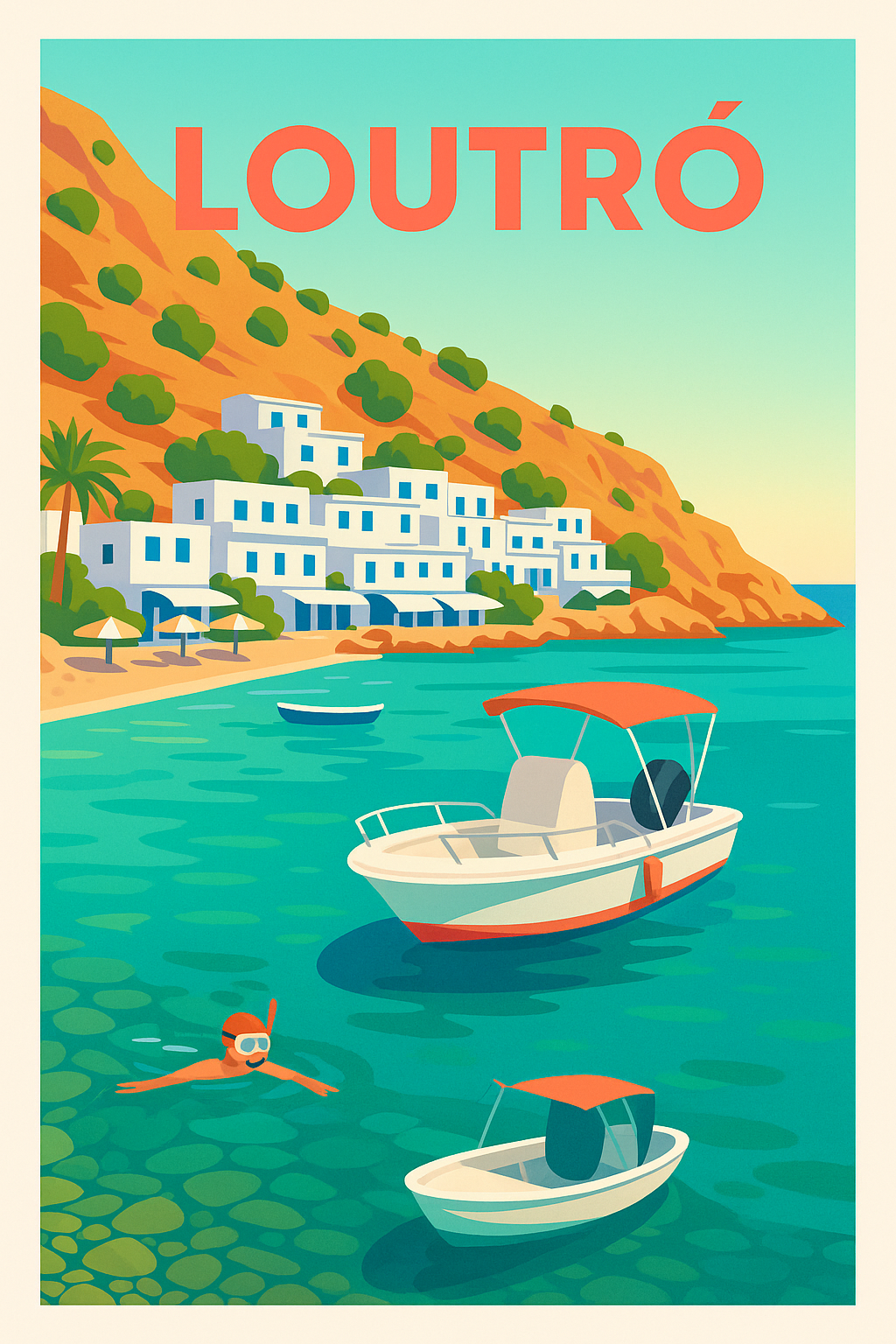 Affiche de Loutró - Évasion balnéaire authentique