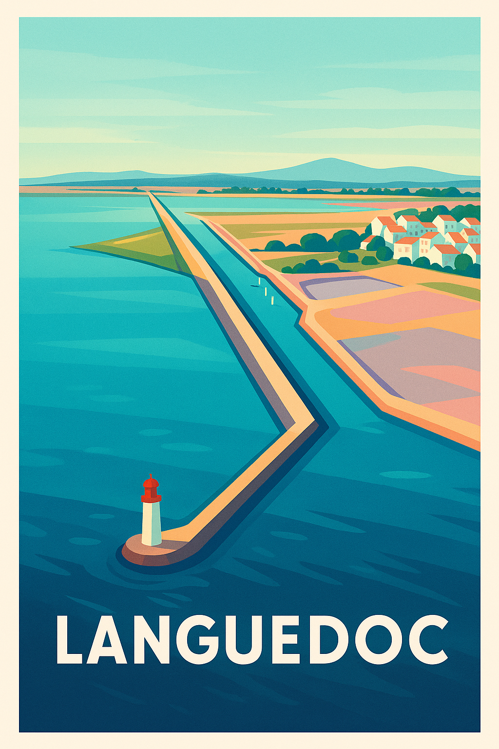 Affiche Languedoc — Charme côtier et paysages méditerranéens · poster d'art de Languedoc