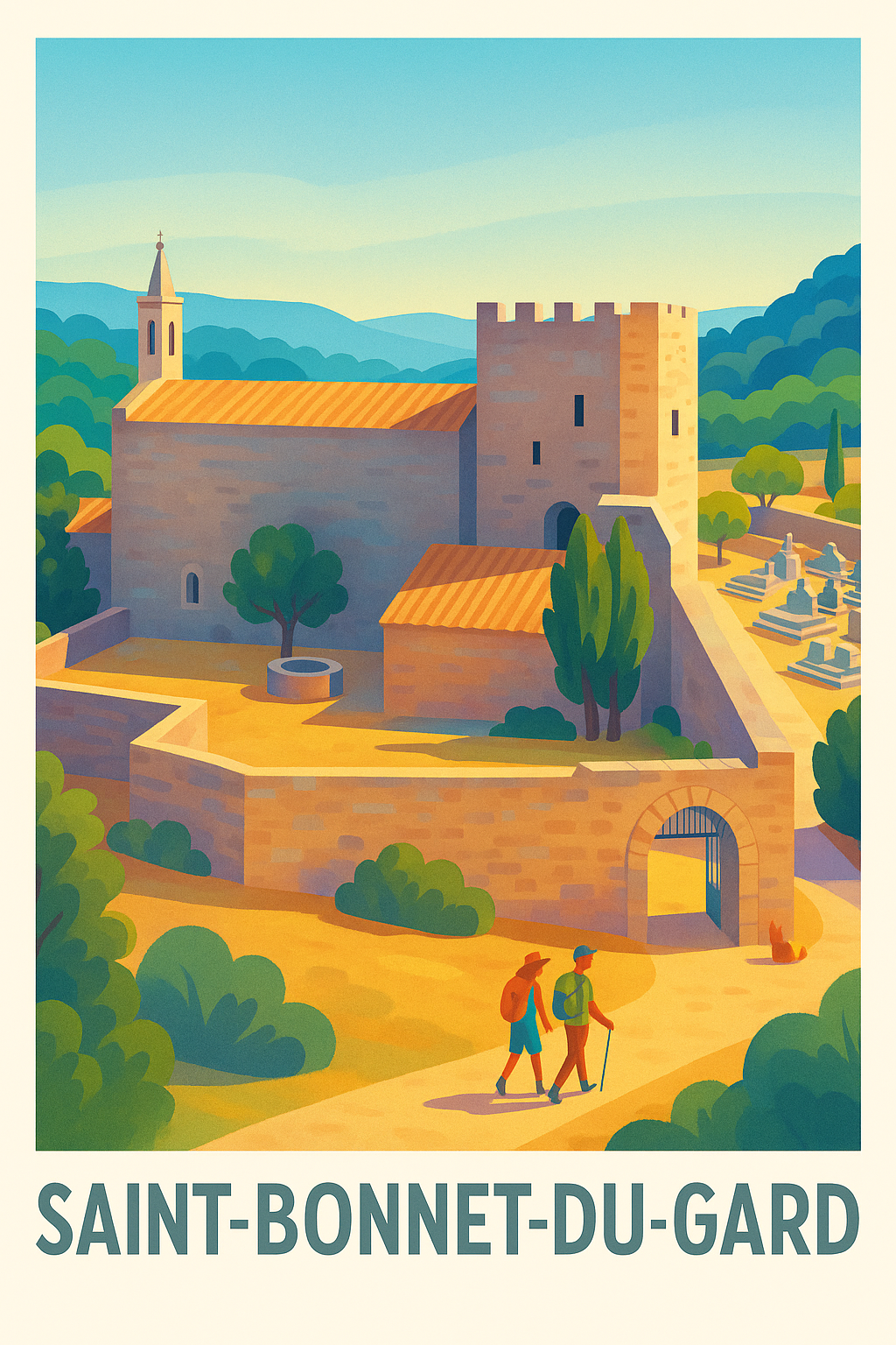 Affiche Saint-Bonnet-du-Gard — Charme historique et nature préservée · poster d'art de Saint-Bonnet-du-Gard