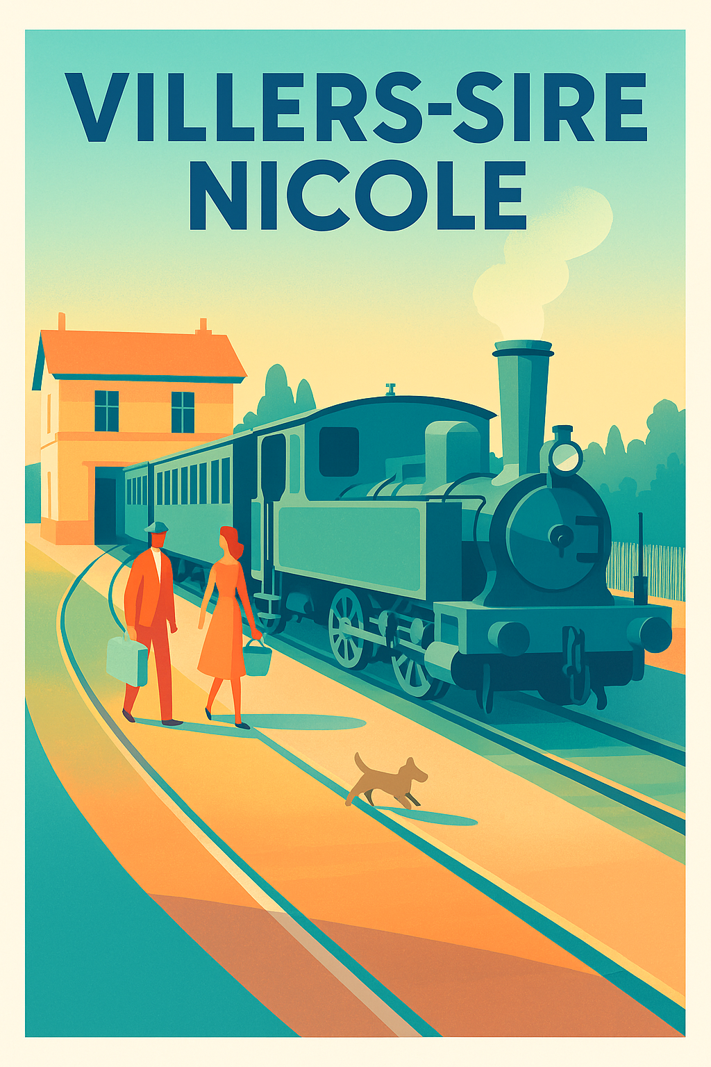 Affiche de Villers-Sire-Nicole - Nostalgie du voyage à vapeur