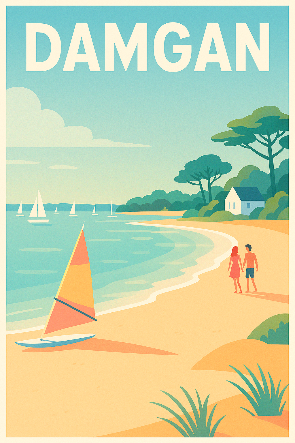Affiche Damgan — Escapade douce au bord de l'océan · poster d'art de Damgan