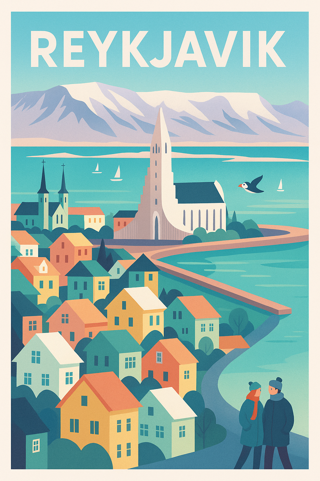 Affiche de Reykjavik - Charme nordique au cœur de l'Islande