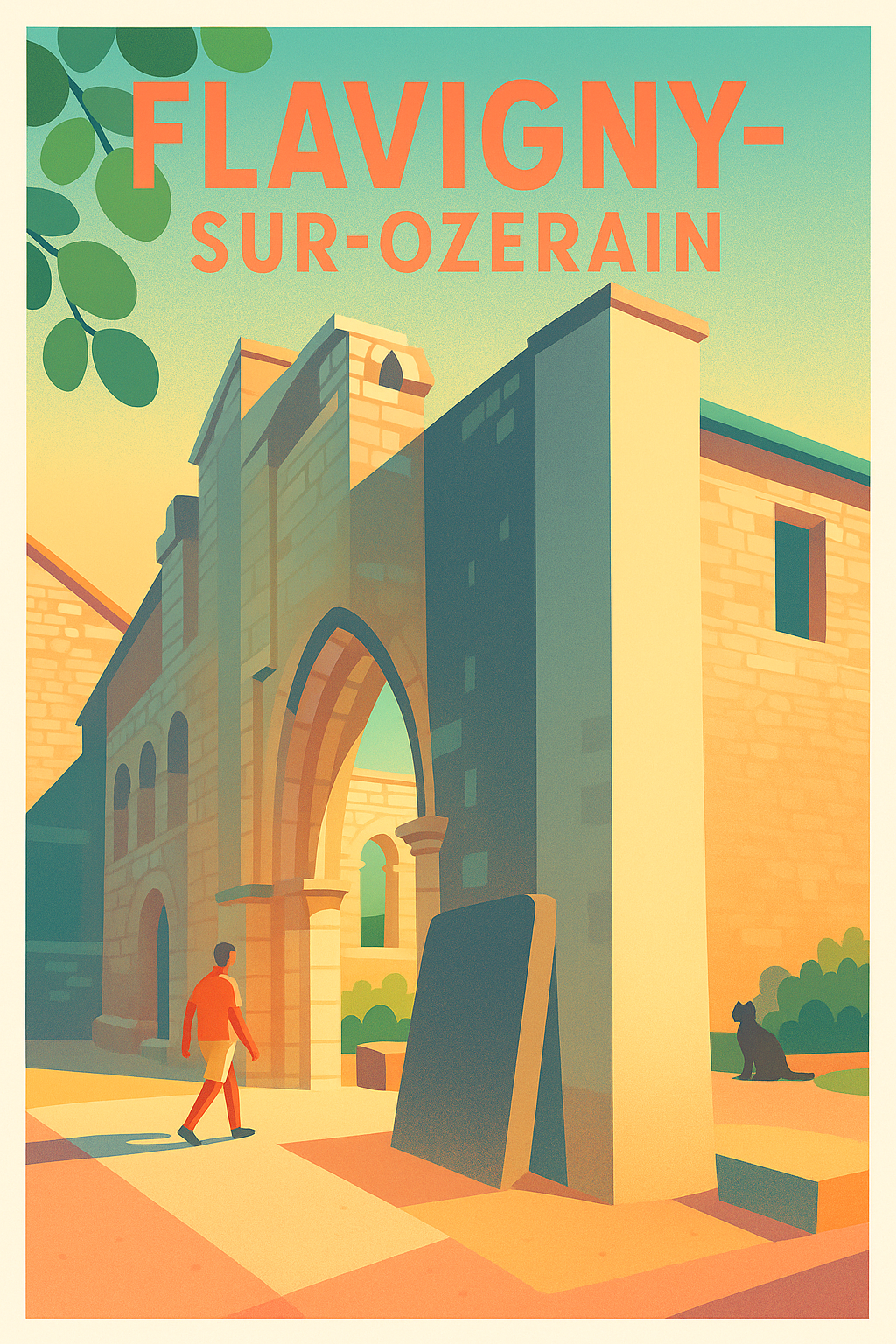 Affiche Flavigny-sur-Ozerain — L'élégance médiévale illustrée · poster d'art de Flavigny-sur-Ozerain