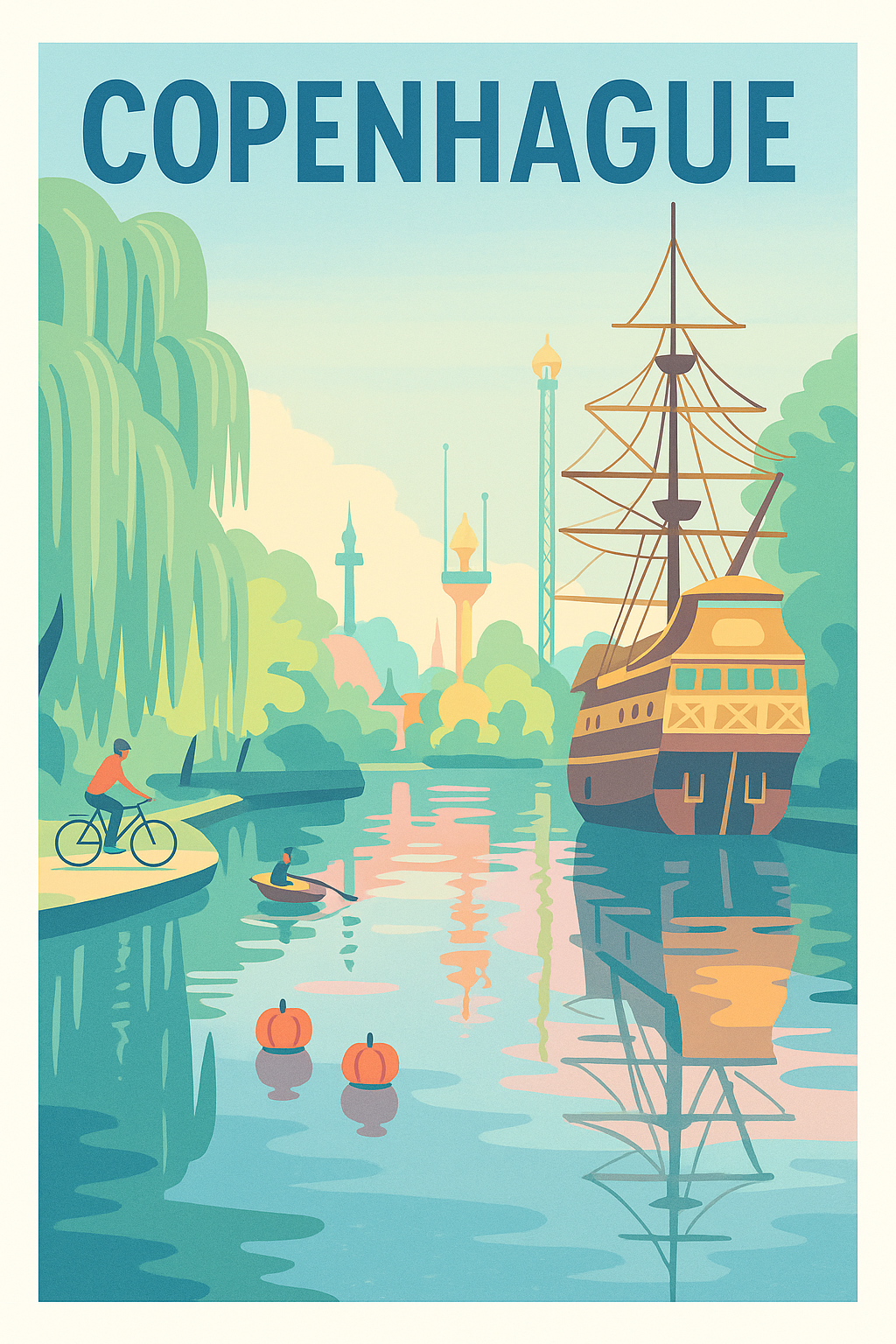 Affiche de Copenhague - L'élégance paisible des canaux nordiques