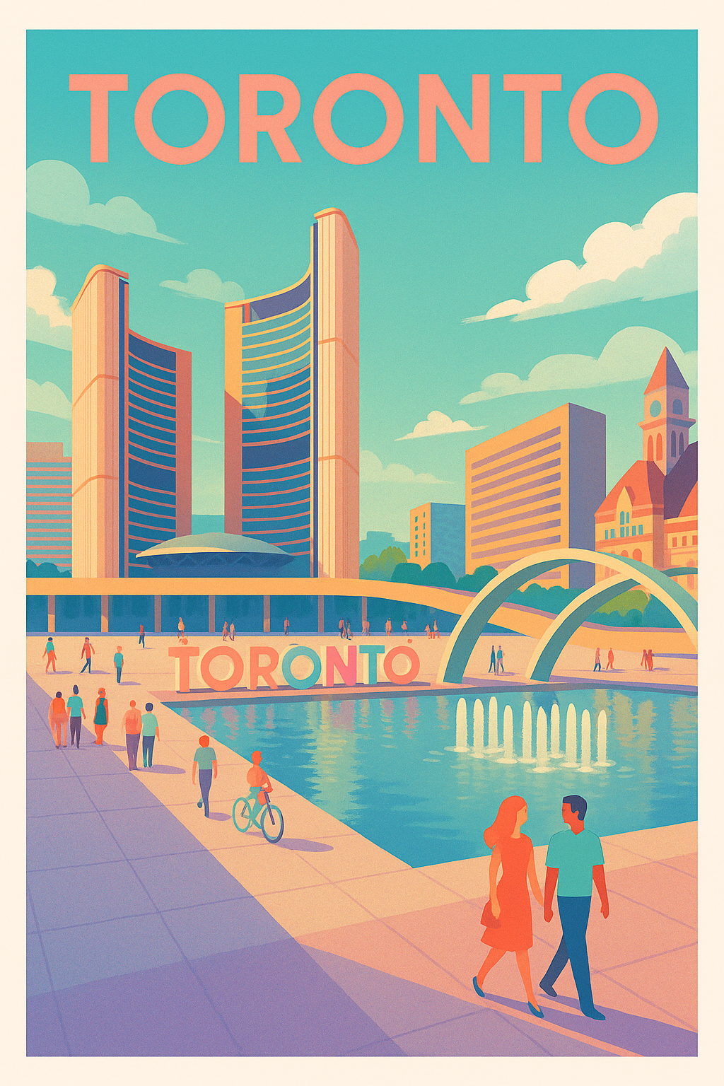 Affiche de Toronto - L'Esprit Urbain et Lumineux