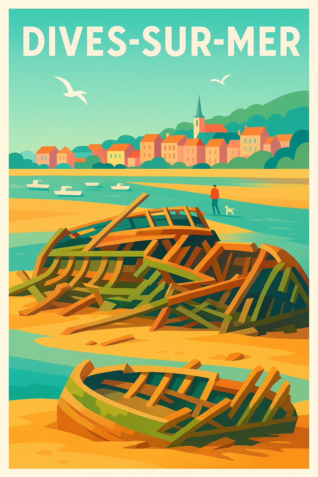 Affiche de Dives-sur-Mer - Charme côtier et histoire en bord de mer