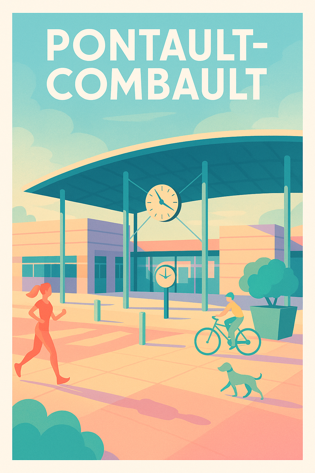 Affiche Pontault-Combault — Vie quotidienne et dynamisme urbain · poster d'art de Pontault-Combault