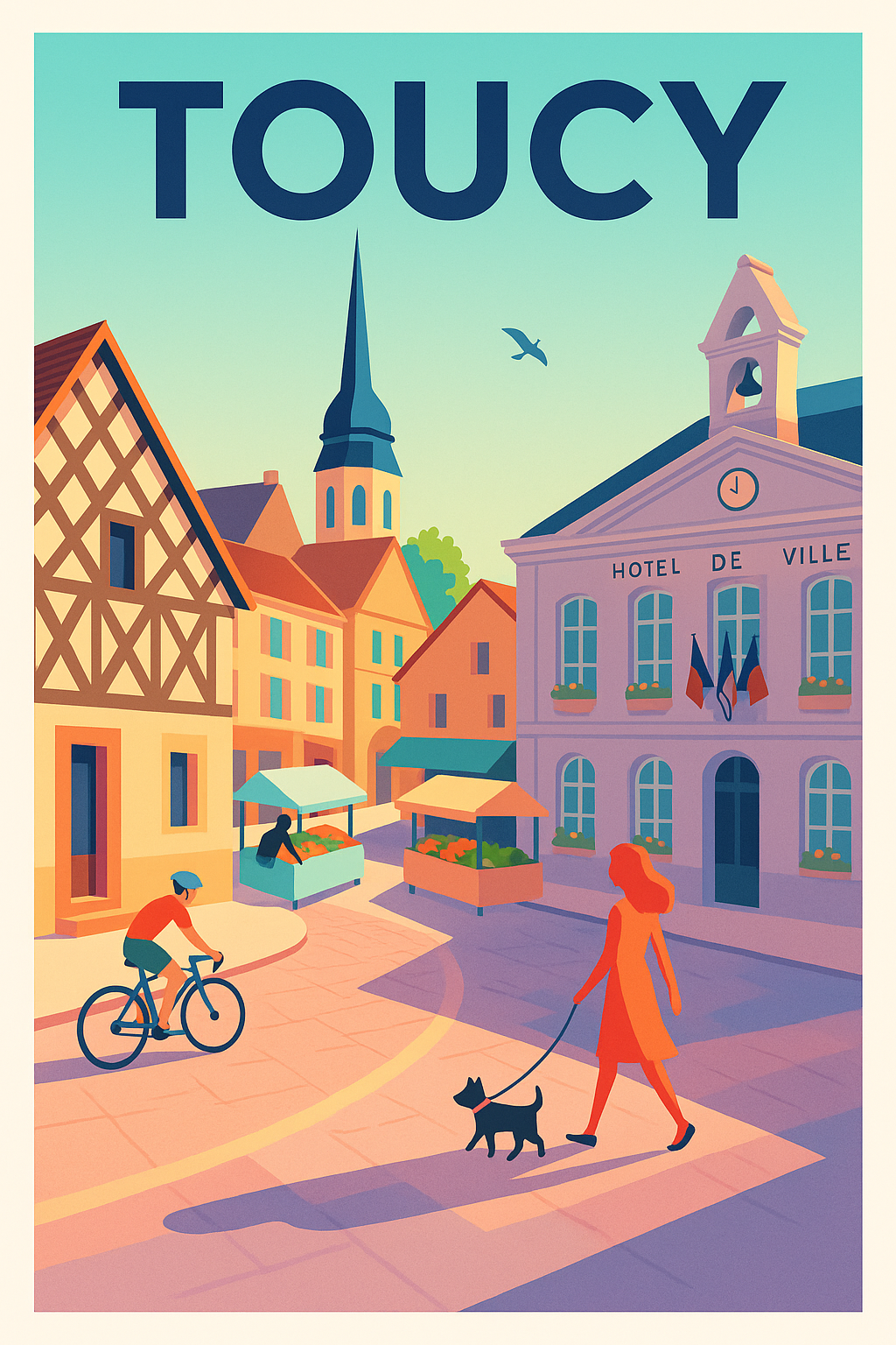 Affiche de Toucy - Charme et Couleurs au Cœur de la Bourgogne