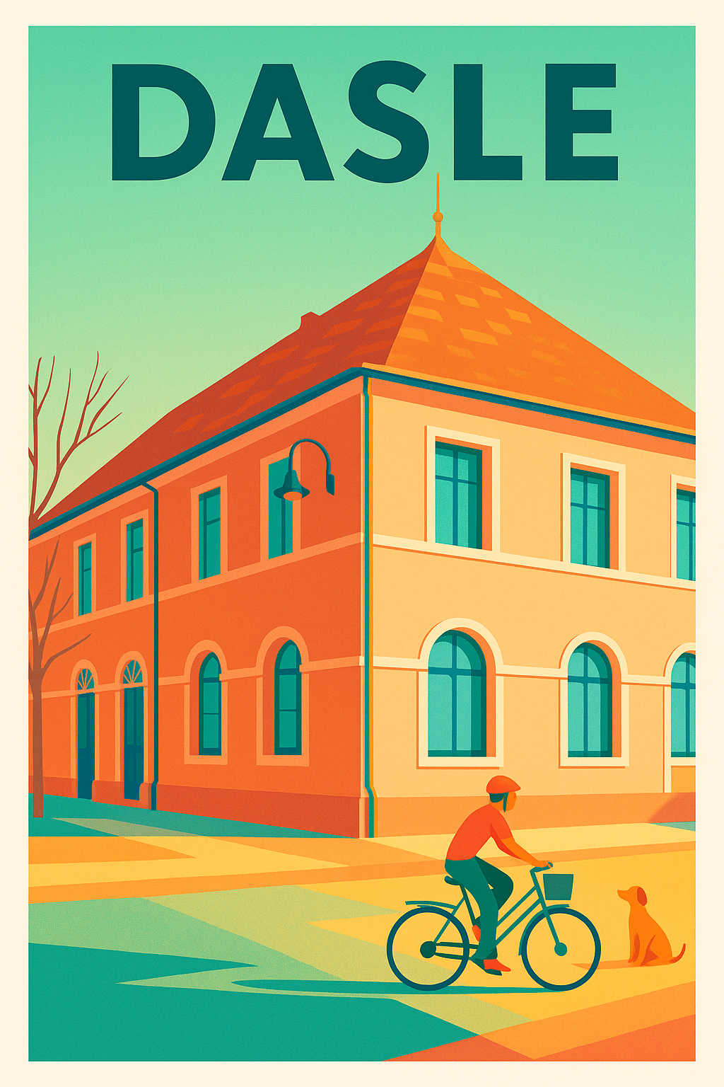 Affiche de Dasle - Charme et tranquillité en illustration vintage